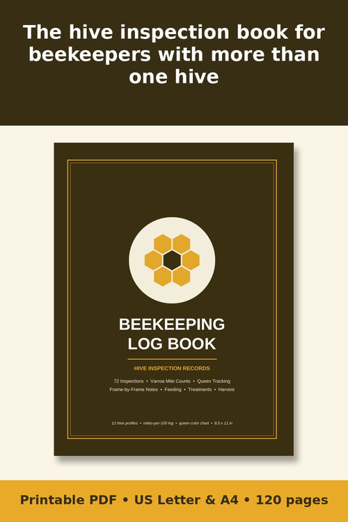 Beekeeping Log Book – printable PDF preview 1