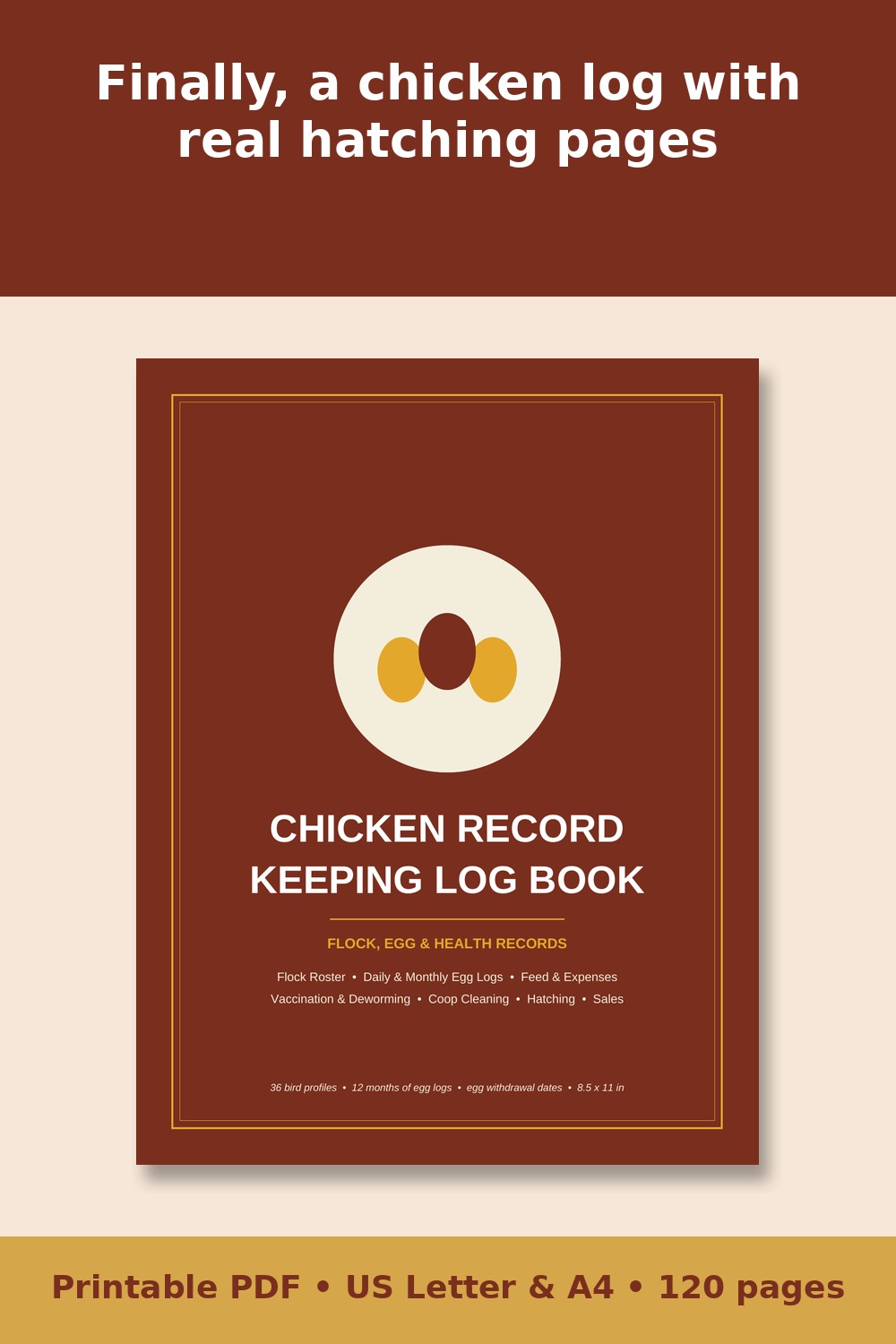 Chicken Record Keeping Log Book – printable PDF preview 1