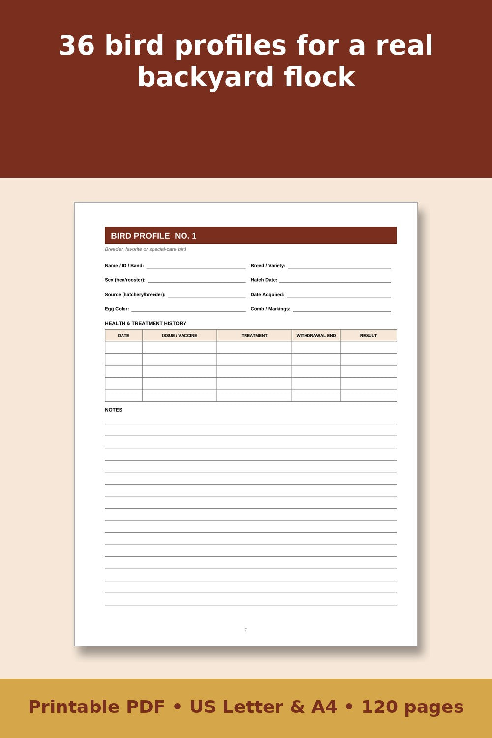 Chicken Record Keeping Log Book – printable PDF preview 5
