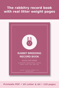 Rabbit Breeding Record Book – printable PDF preview 1