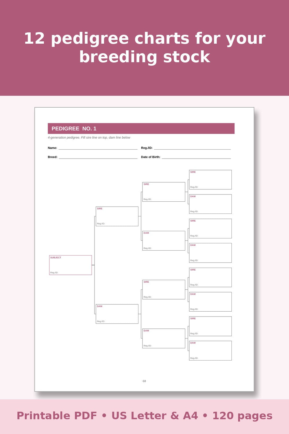 Rabbit Breeding Record Book – printable PDF preview 3