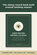 Sheep Record Keeping Log Book – printable PDF preview 1