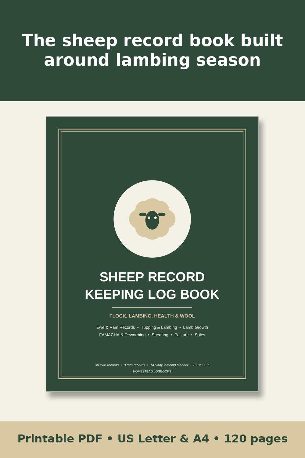 Sheep Record Keeping Log Book – printable PDF preview 1