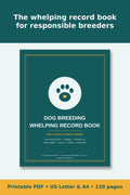 Dog Breeding & Whelping Record Book – printable PDF preview 1