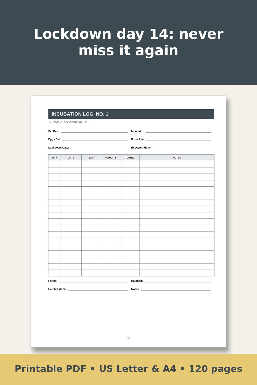 Quail Record Keeping Log Book – printable PDF preview 3