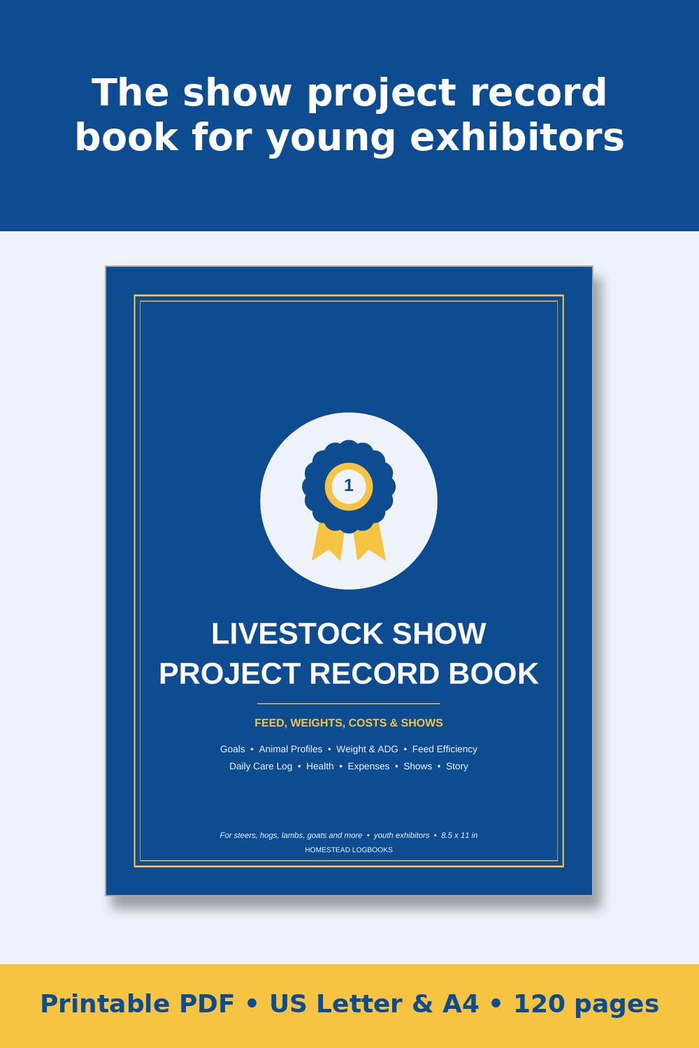 Livestock Show Project Record Book – printable PDF preview 1