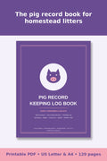 Pig Record Keeping Log Book – printable PDF preview 1