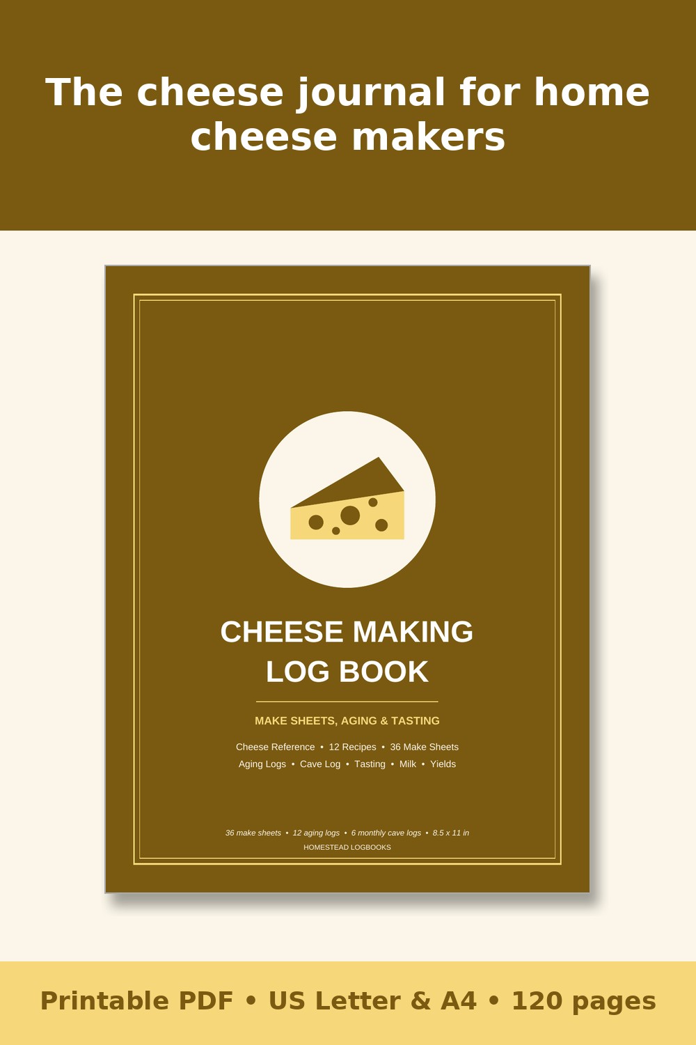 Cheese Making Log Book – printable PDF preview 1