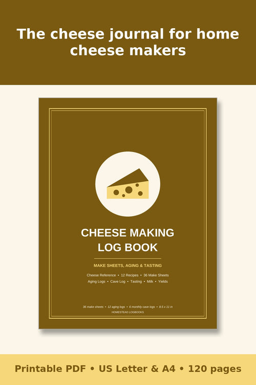 Cheese Making Log Book – printable PDF preview 1
