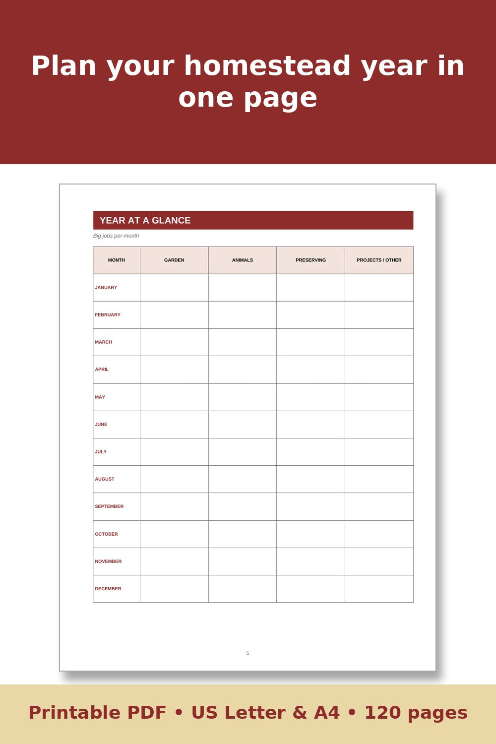 Homestead Planner and Record Book – printable PDF preview 2
