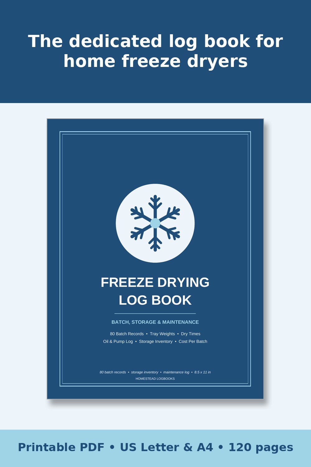 Freeze Drying Log Book – printable PDF preview 1