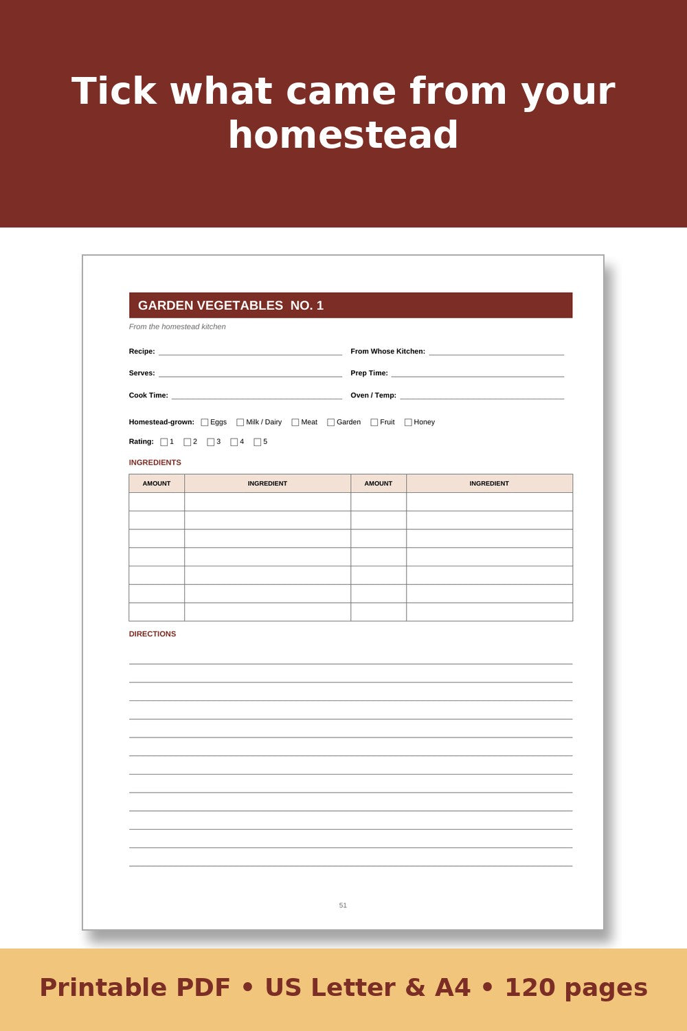 Homestead Kitchen Recipe Book – printable PDF preview 4