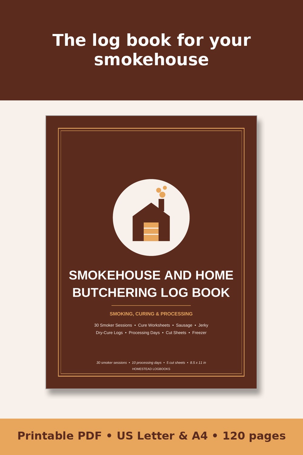 Smokehouse and Home Butchering Log Book – printable PDF preview 1