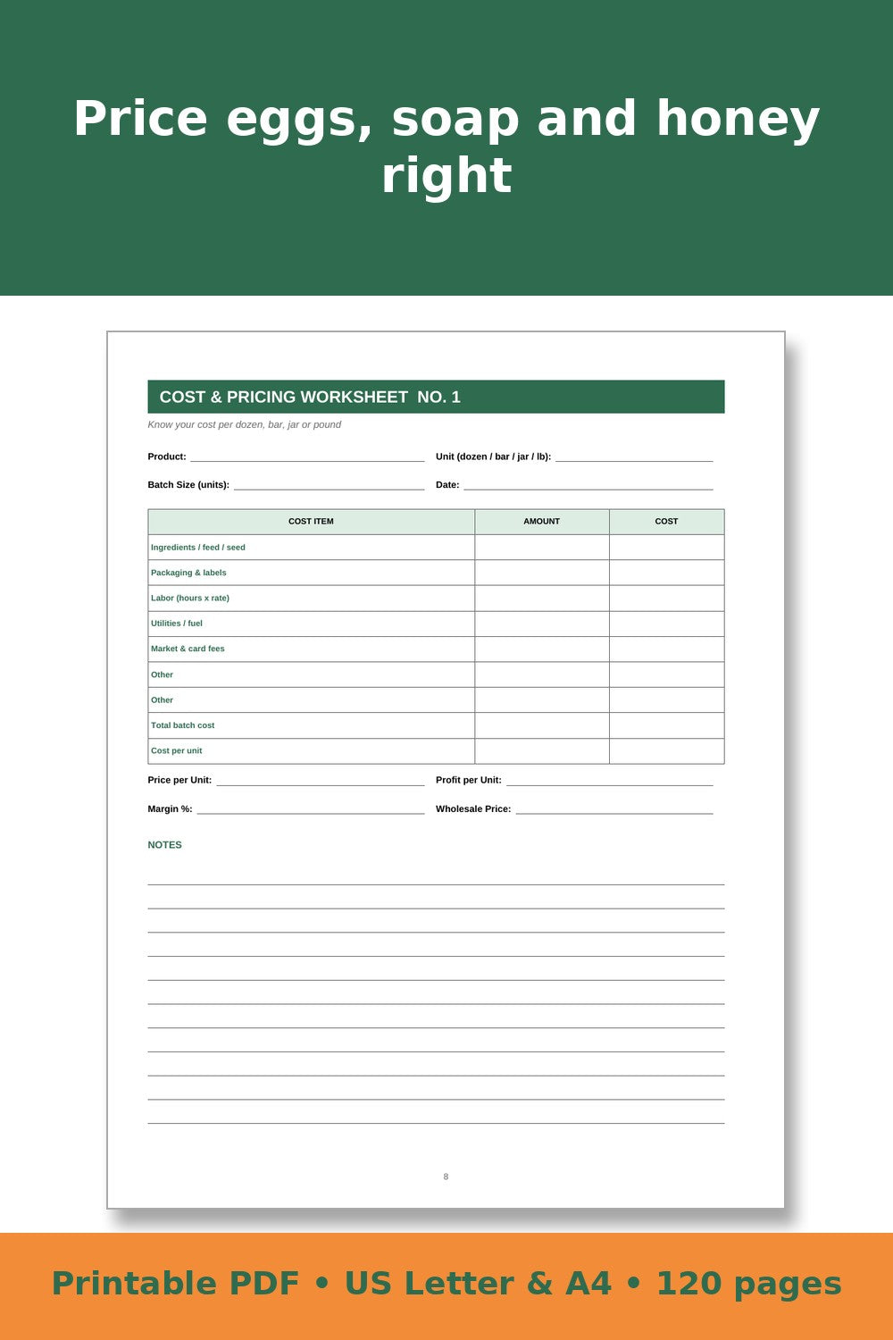 Farmers Market and Farm Stand Sales Log Book – printable PDF preview 4