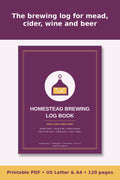Homestead Brewing Log Book – printable PDF preview 1