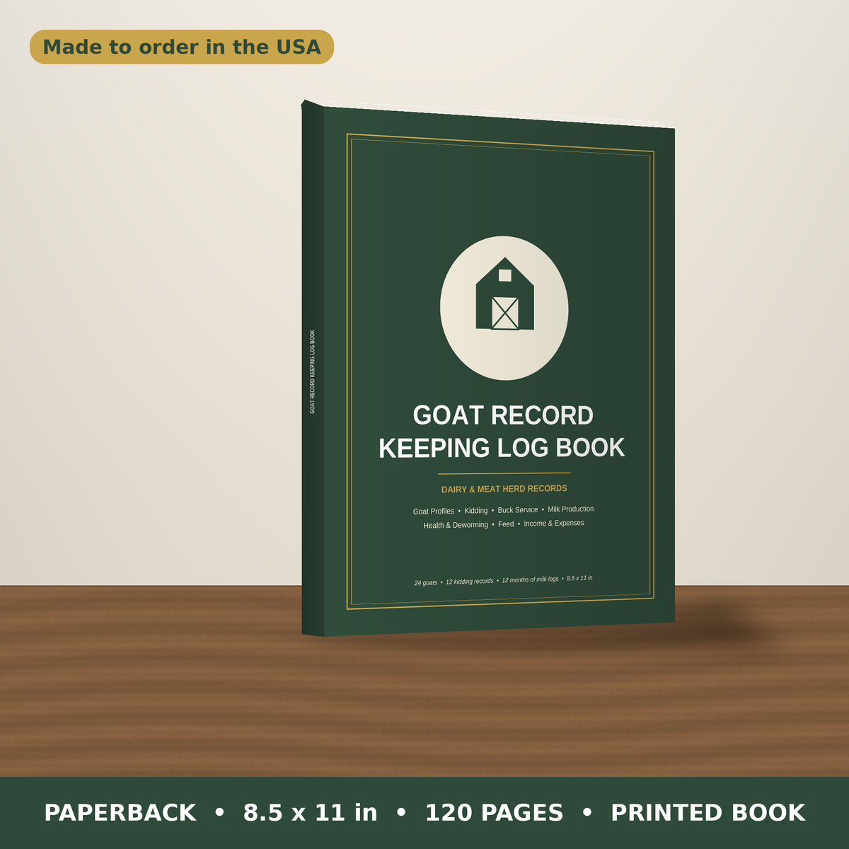 Goat Record Keeping Log Book – paperback