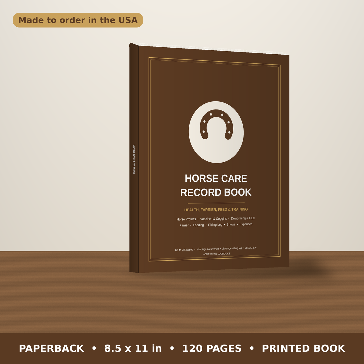 Horse Care Record Book – paperback