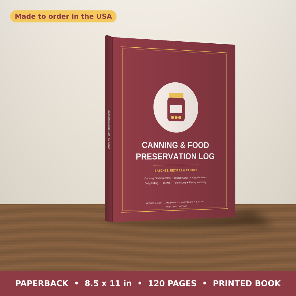 Canning and Food Preservation Log Book – paperback