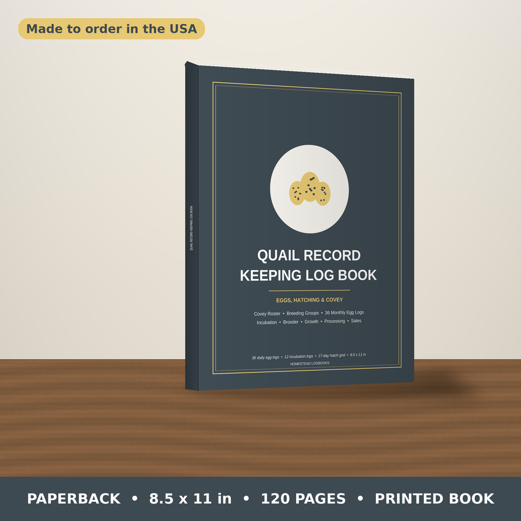Quail Record Keeping Log Book – paperback