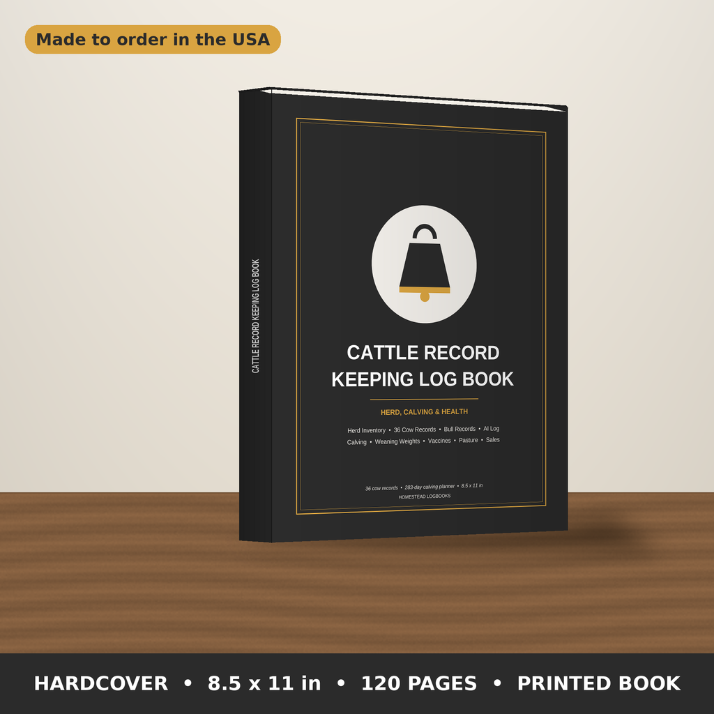 Cattle Record Keeping Log Book – hardcover