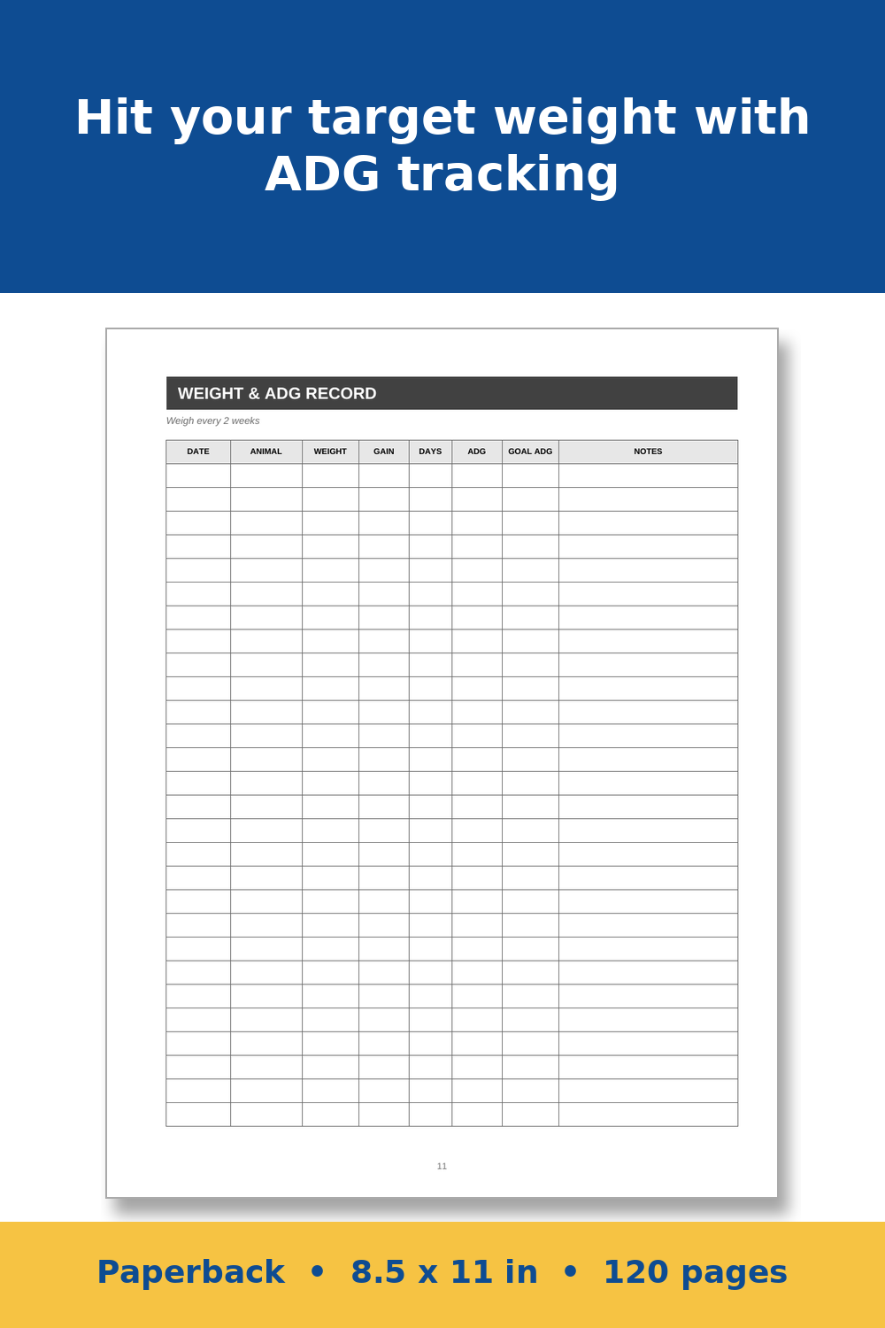 Livestock Show Project Record Book – inside page