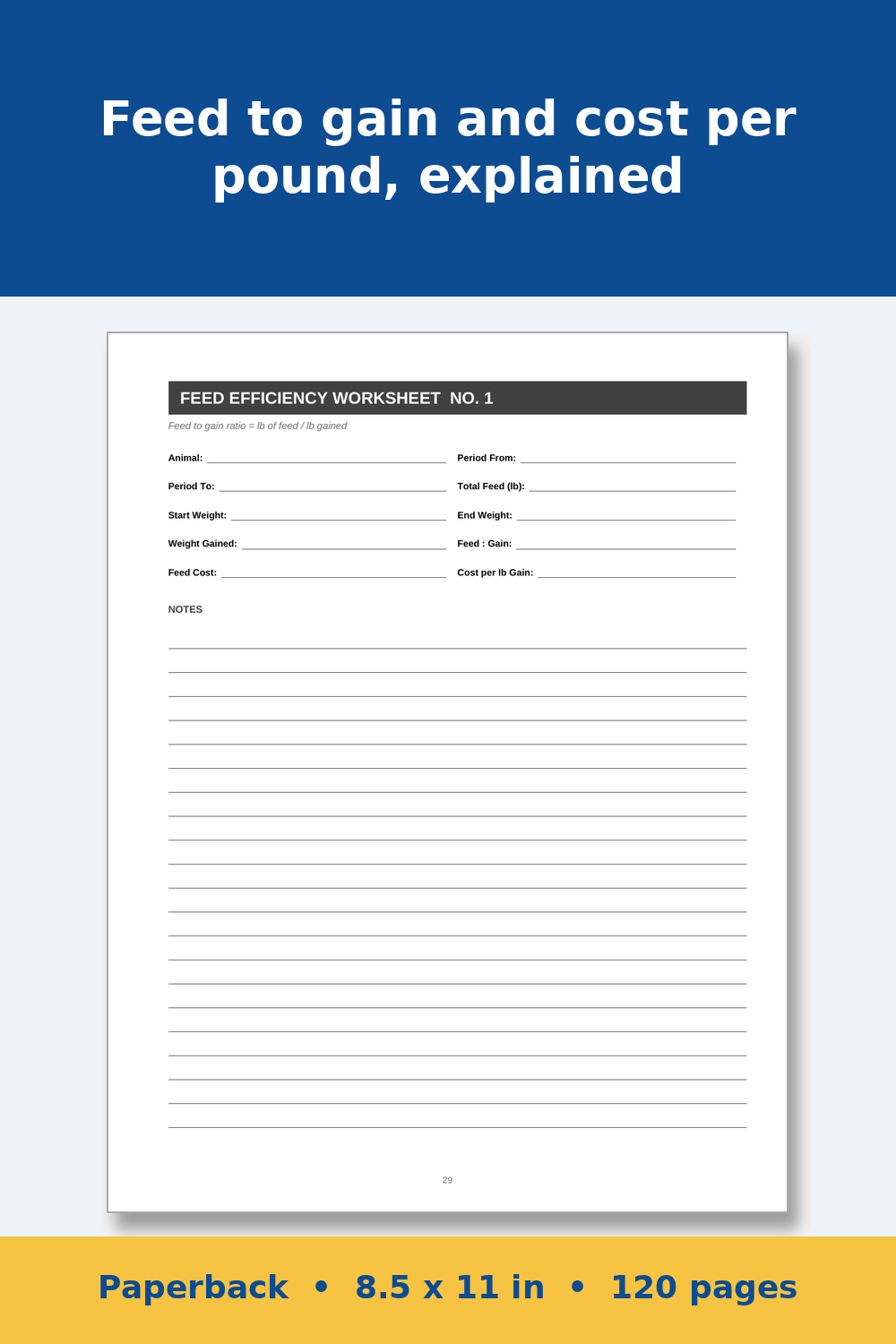 Livestock Show Project Record Book – inside page