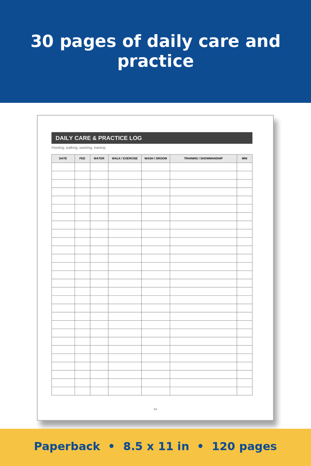Livestock Show Project Record Book – inside page