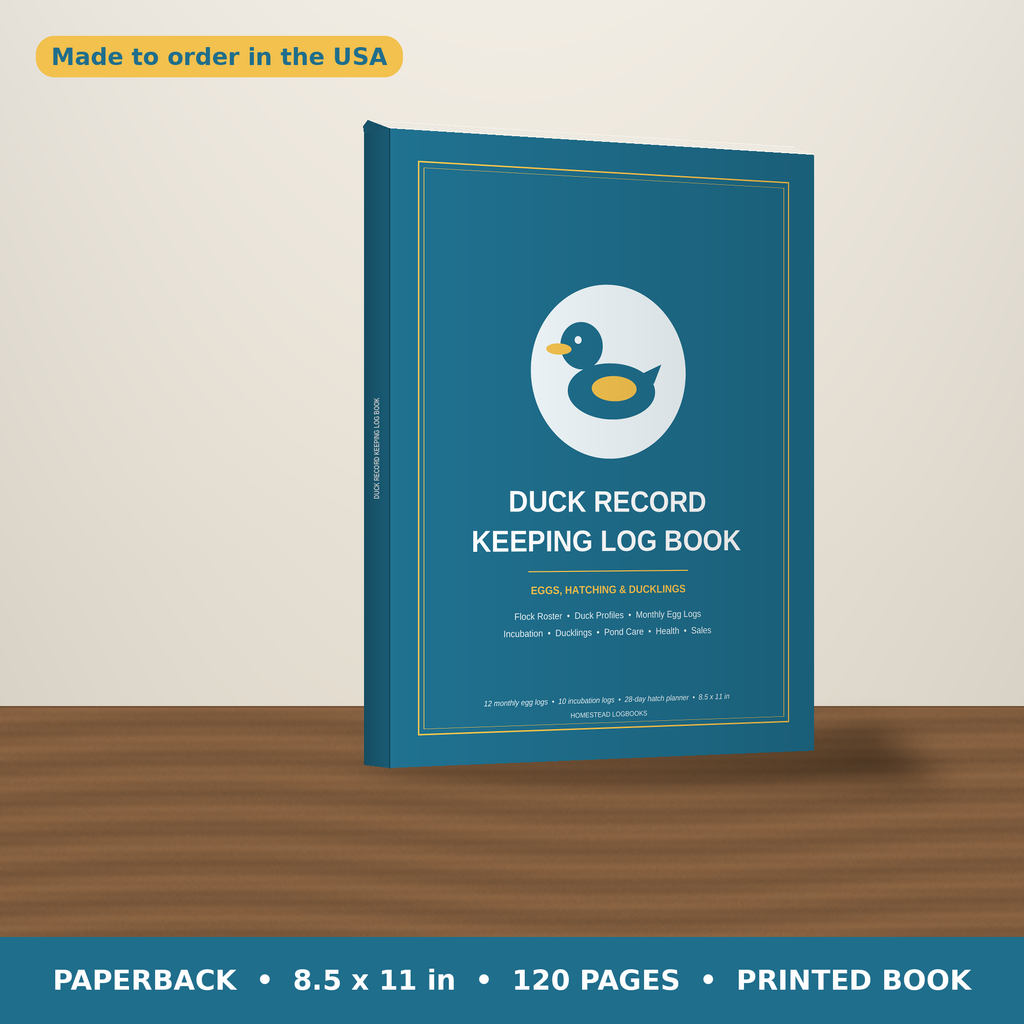 Duck Record Keeping Log Book – paperback