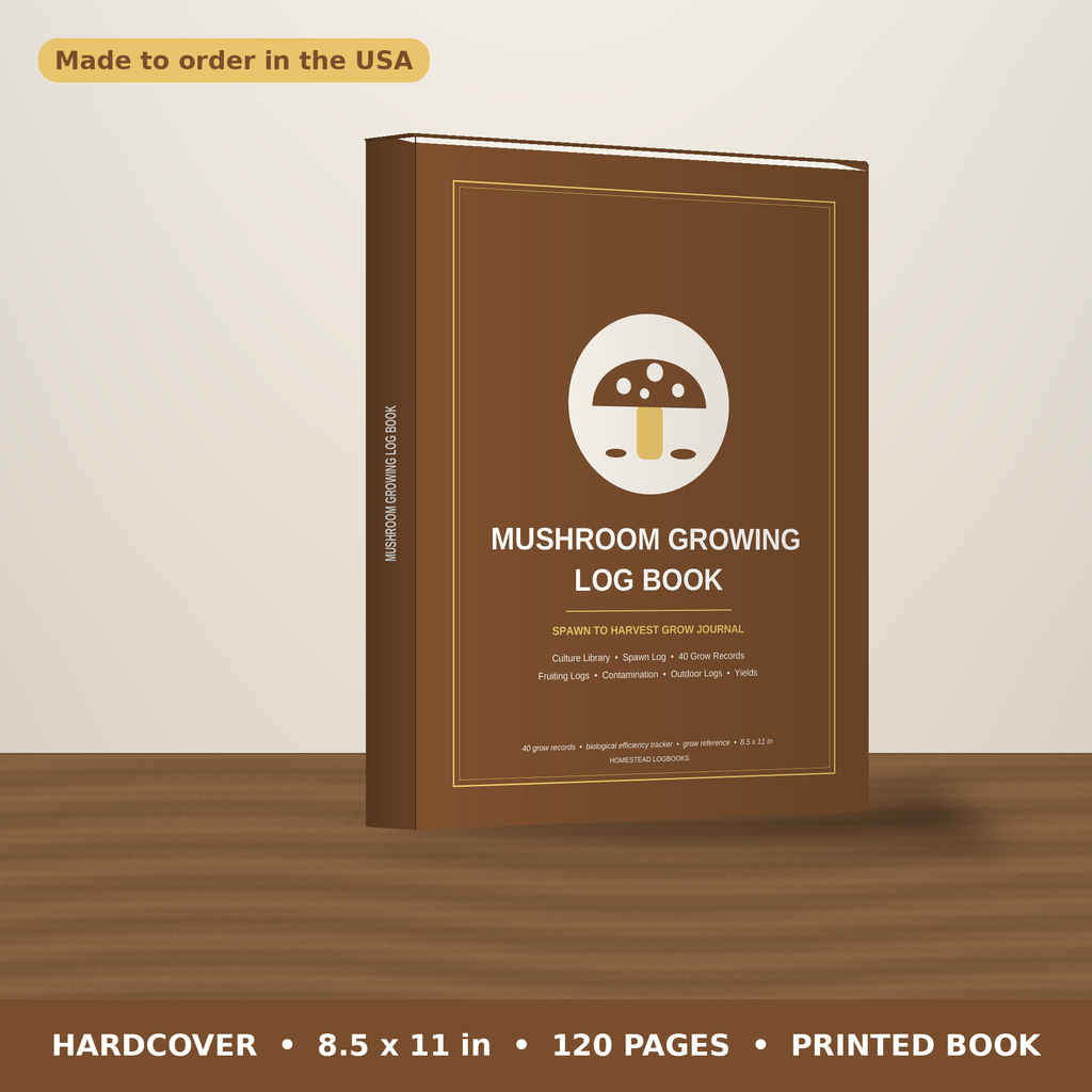 Mushroom Growing Log Book – hardcover