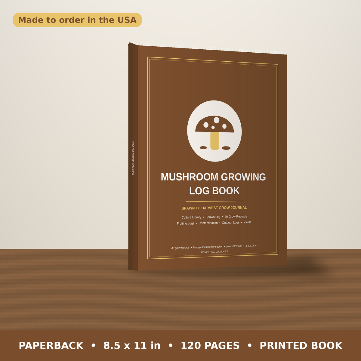 Mushroom Growing Log Book – paperback