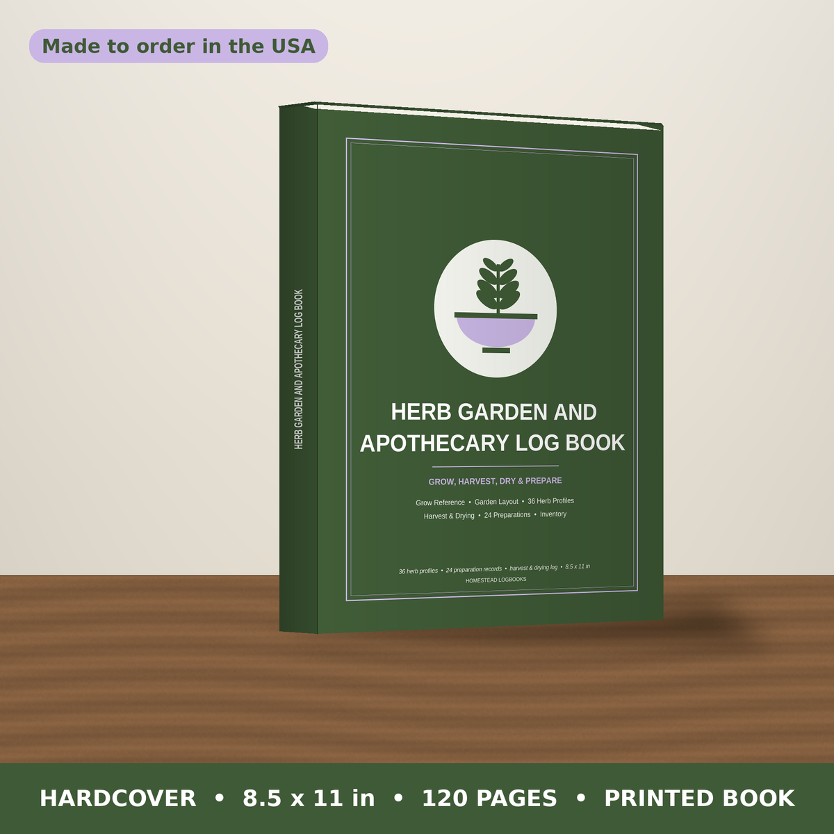 Herb Garden and Apothecary Log Book – hardcover