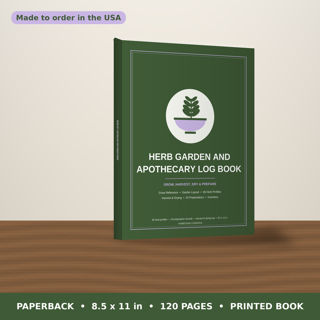 Herb Garden and Apothecary Log Book – paperback