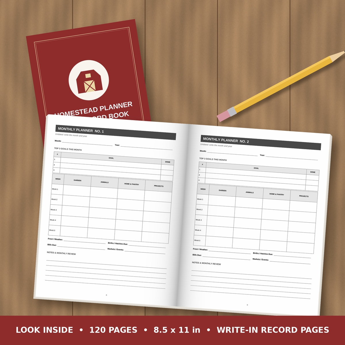 Homestead Planner and Record Book – inside pages spread