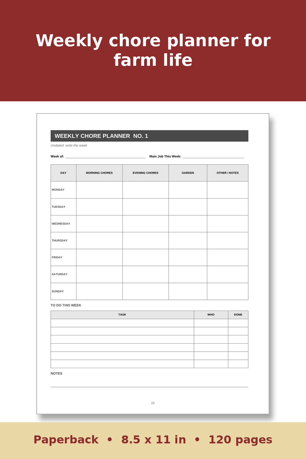 Homestead Planner and Record Book – inside page