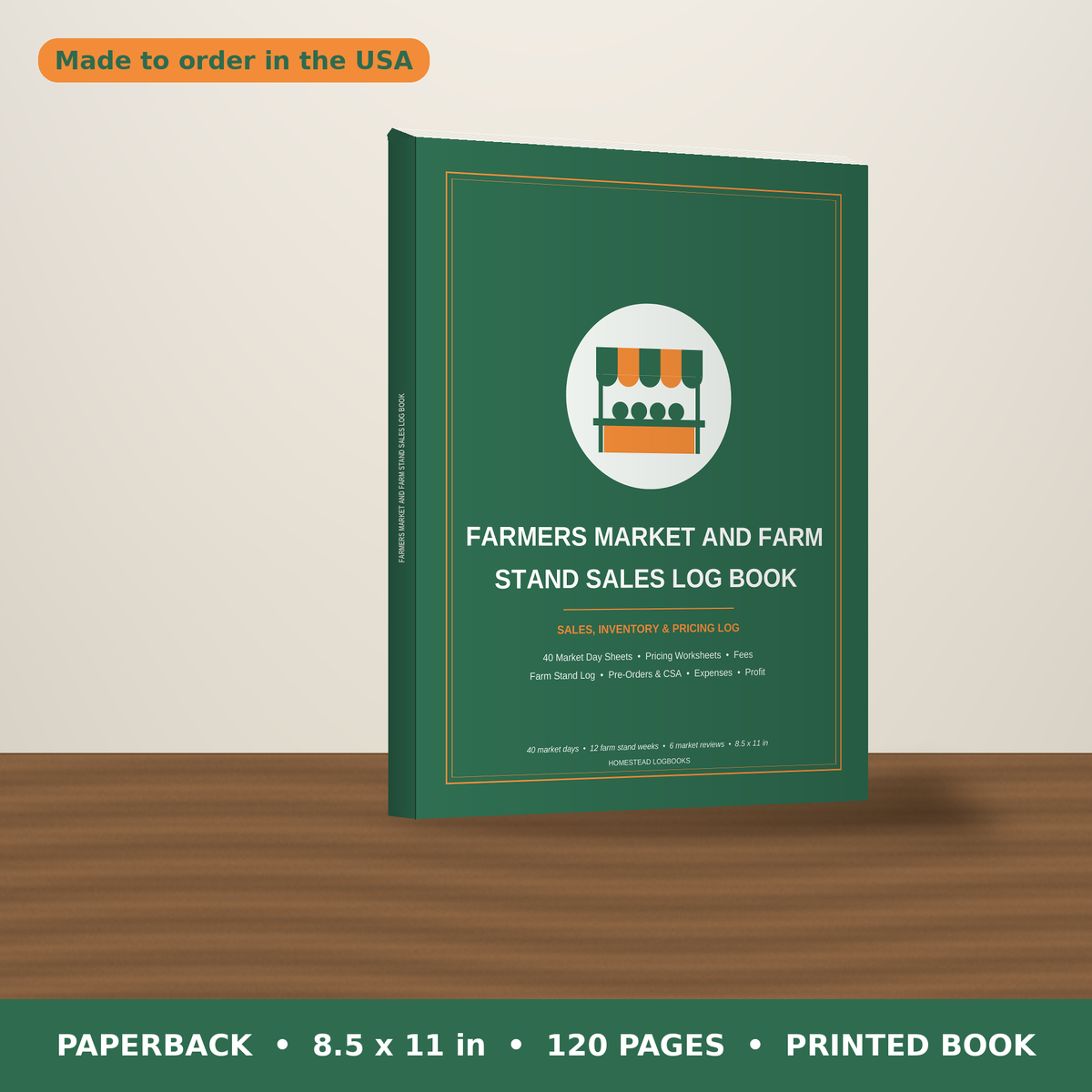 Farmers Market and Farm Stand Sales Log Book – paperback