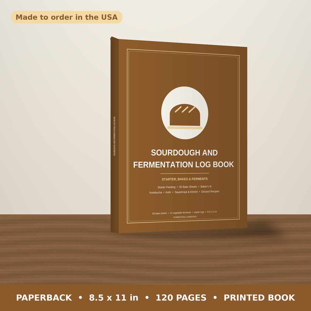 Sourdough and Fermentation Log Book – paperback