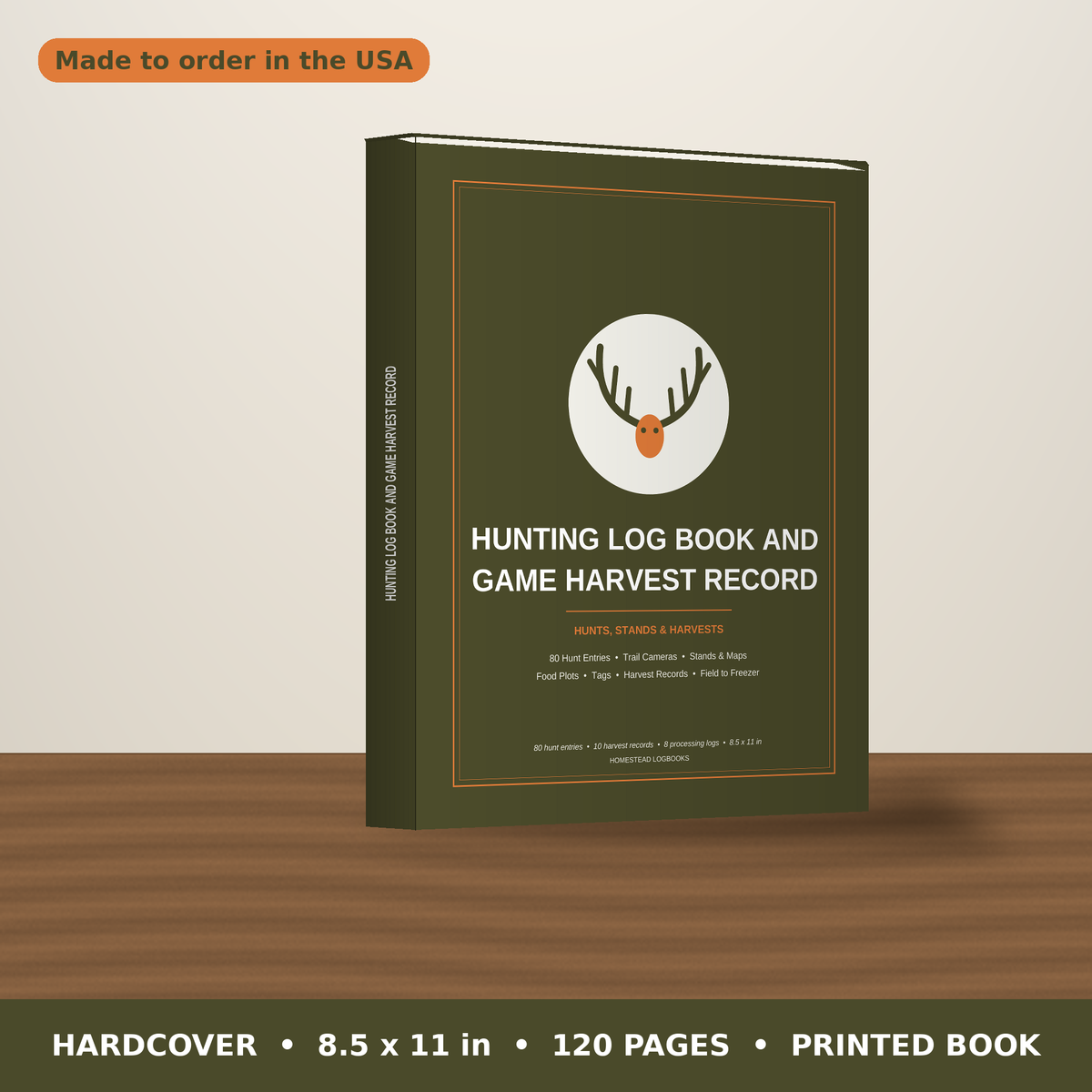 Hunting Log Book and Game Harvest Record – hardcover