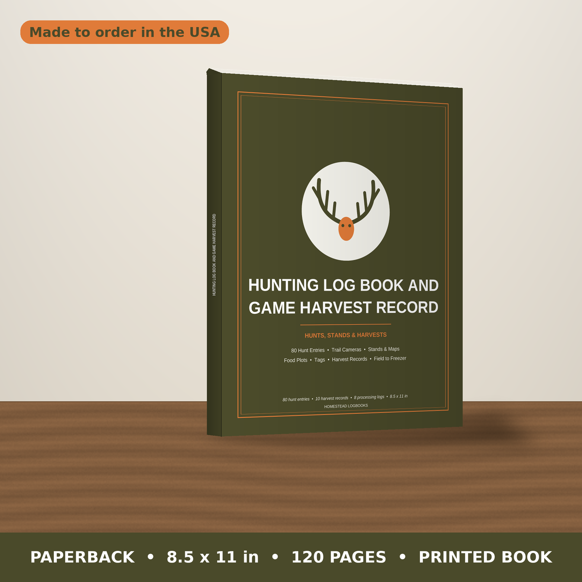 Hunting Log Book and Game Harvest Record – paperback