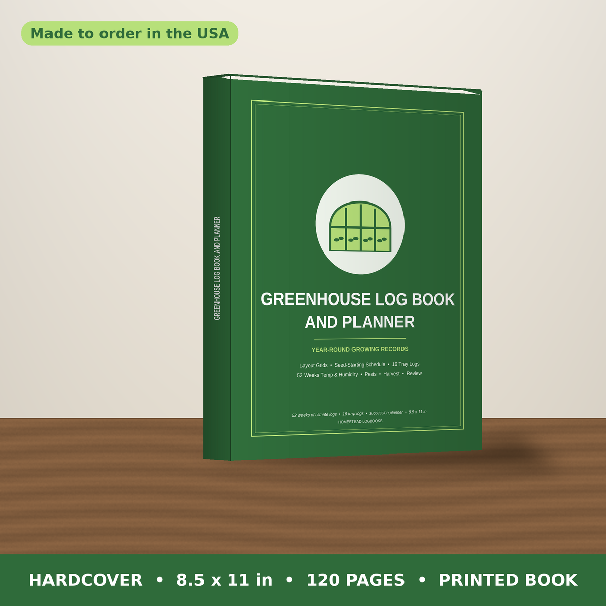 Greenhouse Log Book and Planner – hardcover