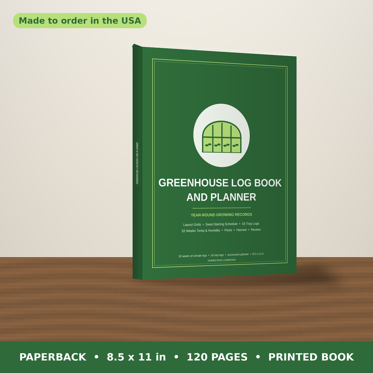 Greenhouse Log Book and Planner – paperback