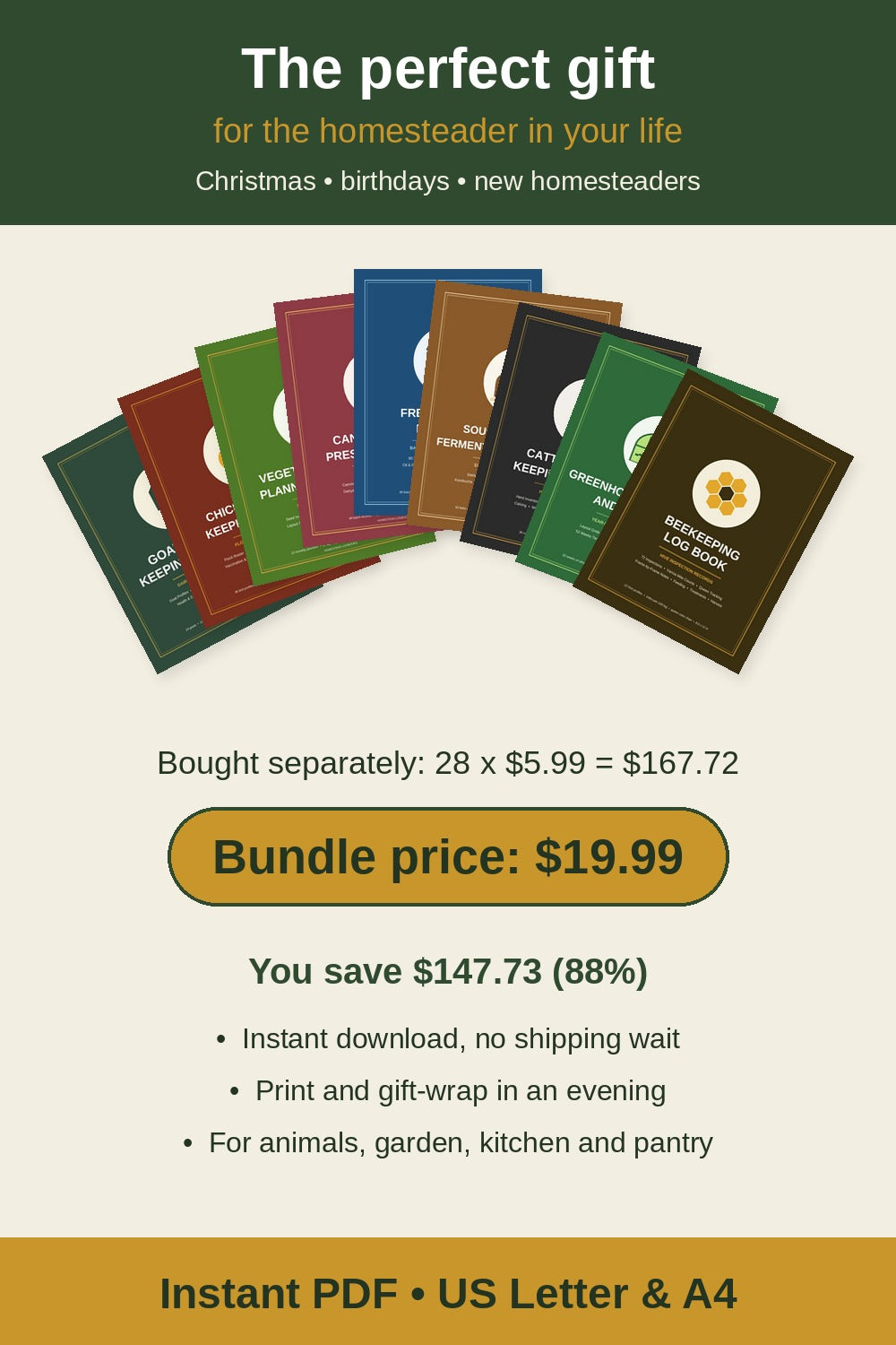 Homestead gift bundle - $19.99 instead of $167.72